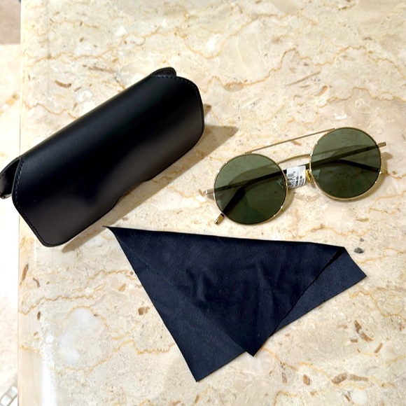 Saint Laurent Round Gold Sunglasses - Picture 7 of 7